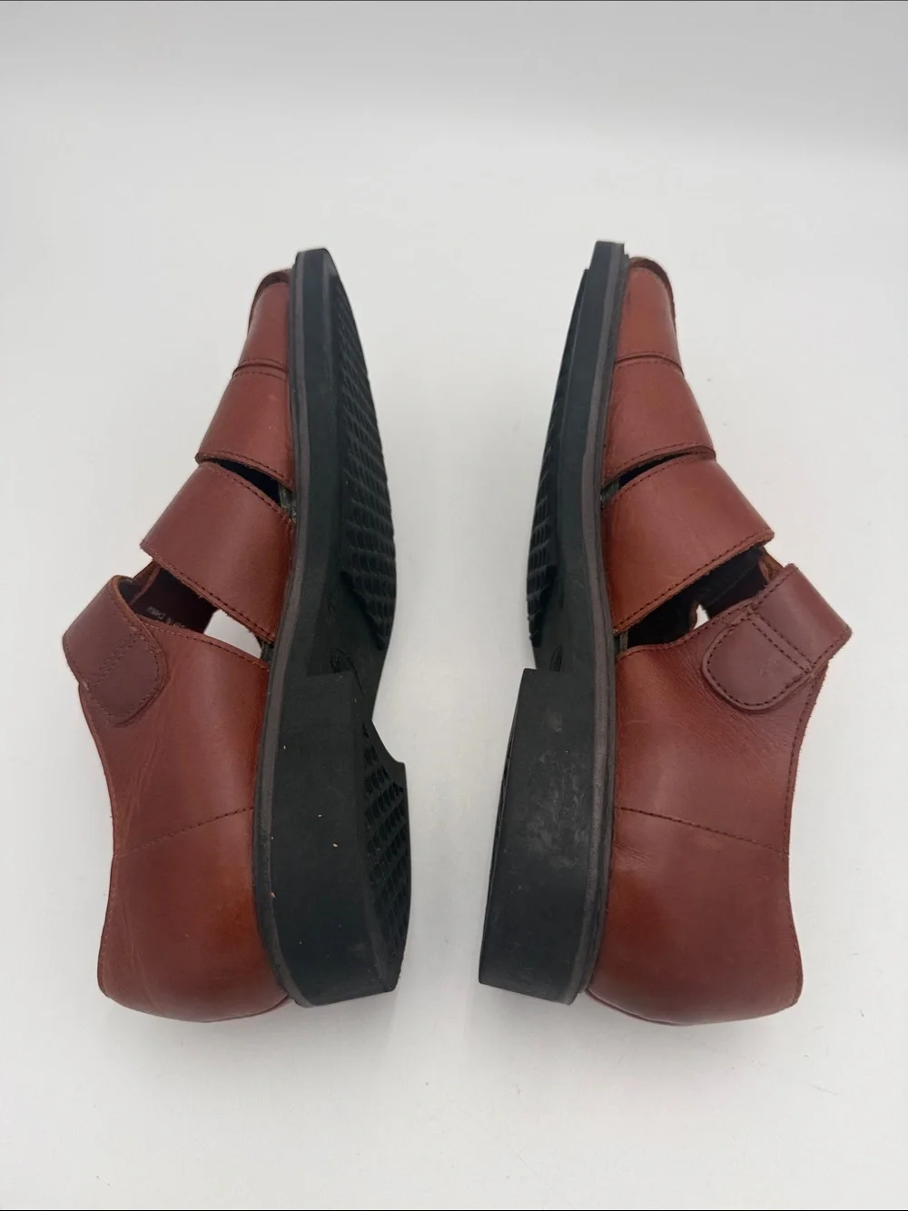 Vintage AEROSOLES Men's Chestnut Brown Leather Slip-On Fisherman Loafers 9M Y2K